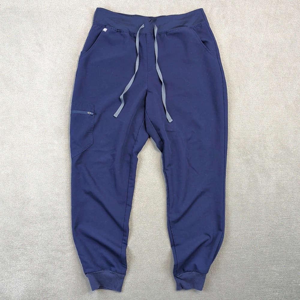 FIGS Zamora High Waisted Jogger Scrub Pants Womens Large Navy Blue Fionx Pockets